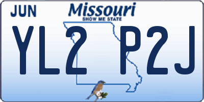 MO license plate YL2P2J
