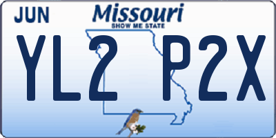 MO license plate YL2P2X