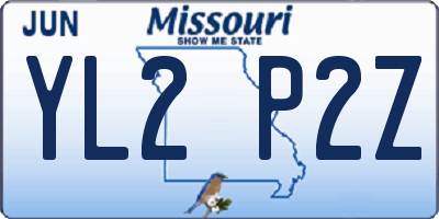 MO license plate YL2P2Z