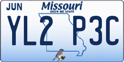 MO license plate YL2P3C