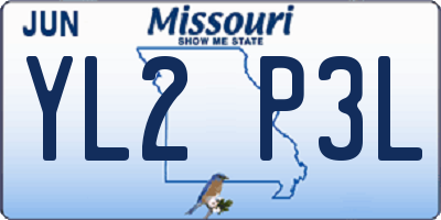 MO license plate YL2P3L