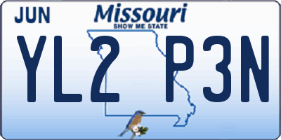 MO license plate YL2P3N