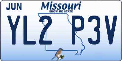 MO license plate YL2P3V