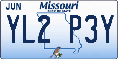 MO license plate YL2P3Y