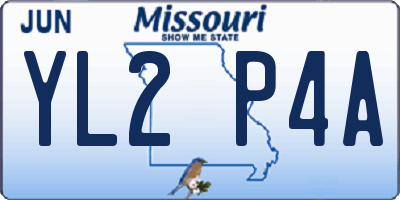 MO license plate YL2P4A