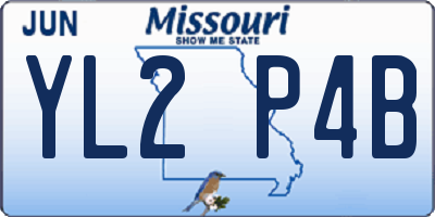 MO license plate YL2P4B