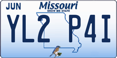 MO license plate YL2P4I