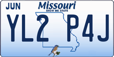 MO license plate YL2P4J