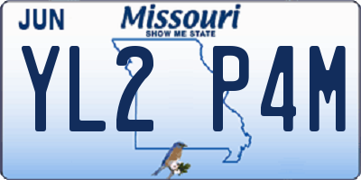 MO license plate YL2P4M