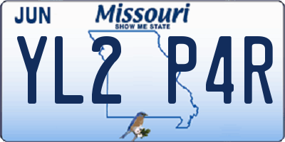 MO license plate YL2P4R
