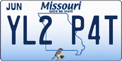 MO license plate YL2P4T