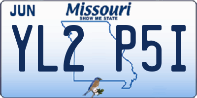 MO license plate YL2P5I