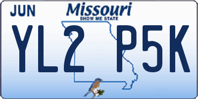 MO license plate YL2P5K