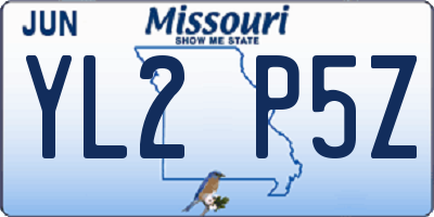 MO license plate YL2P5Z