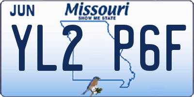 MO license plate YL2P6F