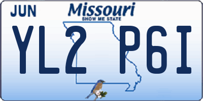 MO license plate YL2P6I