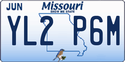 MO license plate YL2P6M