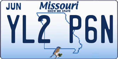 MO license plate YL2P6N