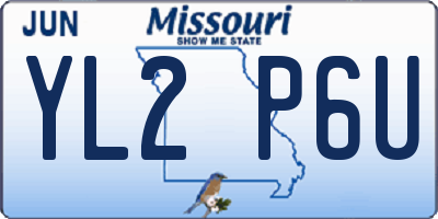 MO license plate YL2P6U