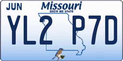 MO license plate YL2P7D