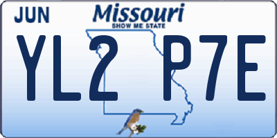 MO license plate YL2P7E