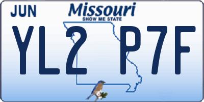MO license plate YL2P7F