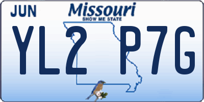 MO license plate YL2P7G