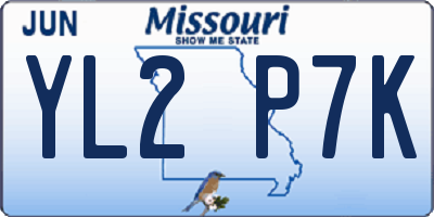 MO license plate YL2P7K