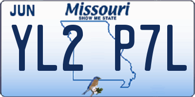 MO license plate YL2P7L