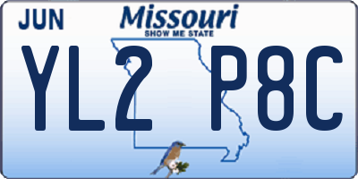 MO license plate YL2P8C