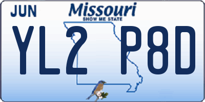 MO license plate YL2P8D