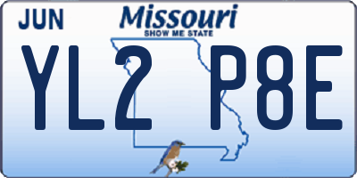 MO license plate YL2P8E
