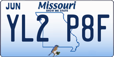 MO license plate YL2P8F