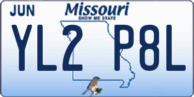 MO license plate YL2P8L