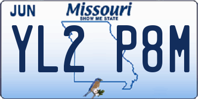 MO license plate YL2P8M