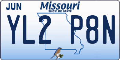 MO license plate YL2P8N