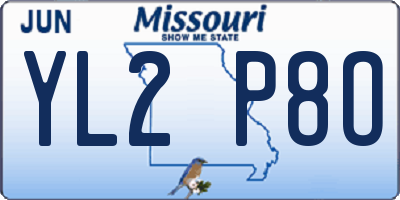 MO license plate YL2P8O