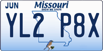 MO license plate YL2P8X