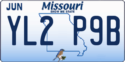 MO license plate YL2P9B