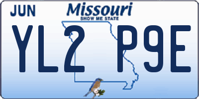 MO license plate YL2P9E