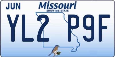 MO license plate YL2P9F