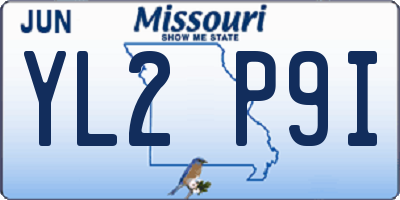MO license plate YL2P9I