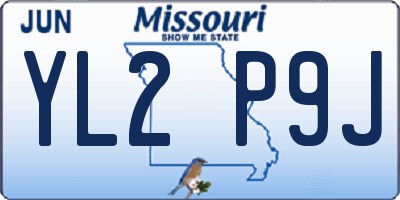 MO license plate YL2P9J