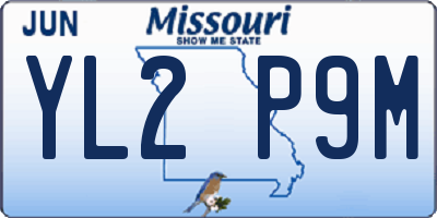 MO license plate YL2P9M