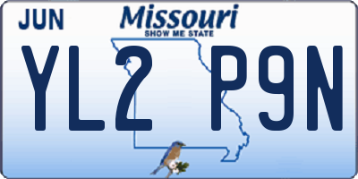MO license plate YL2P9N