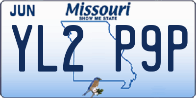 MO license plate YL2P9P