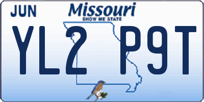 MO license plate YL2P9T