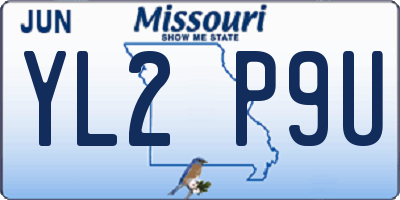 MO license plate YL2P9U