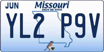 MO license plate YL2P9V