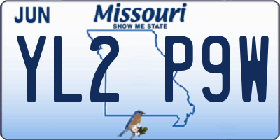 MO license plate YL2P9W